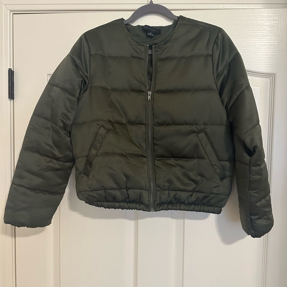 Sanctuary Womens Olive Green Puffer Jacket
